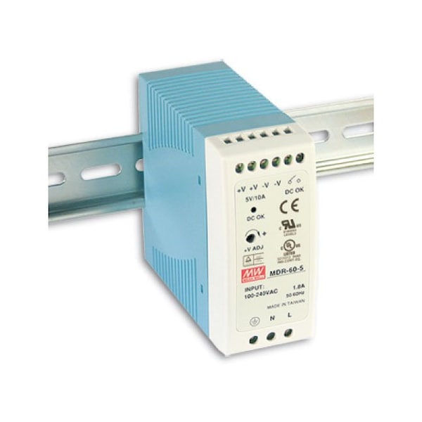 Power Supply, 85 to 264V AC/120 to 370V DC, 12V DC, 60W, 5A, DIN Rail